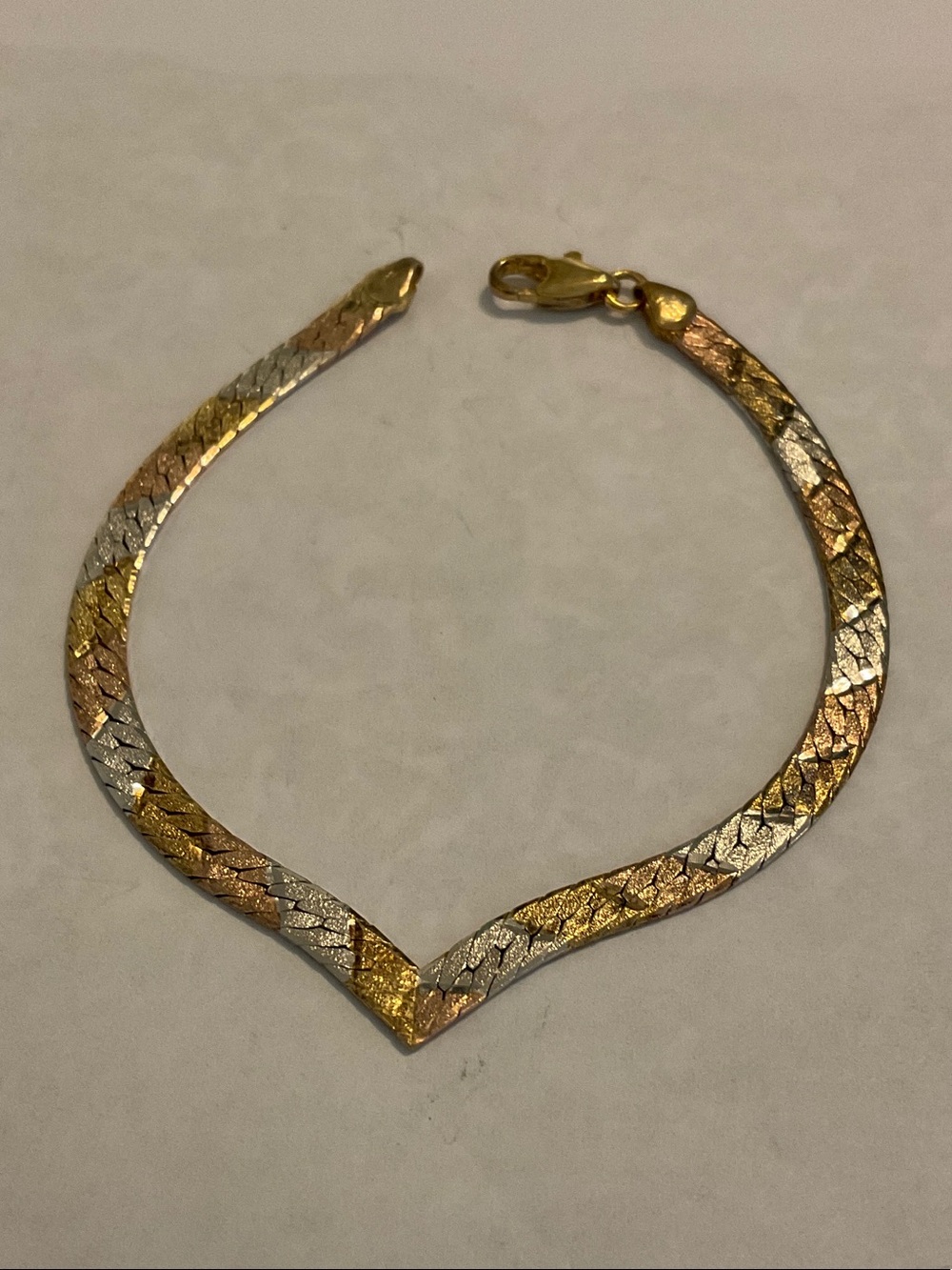 925 Italy multicolored herringbone bracelet